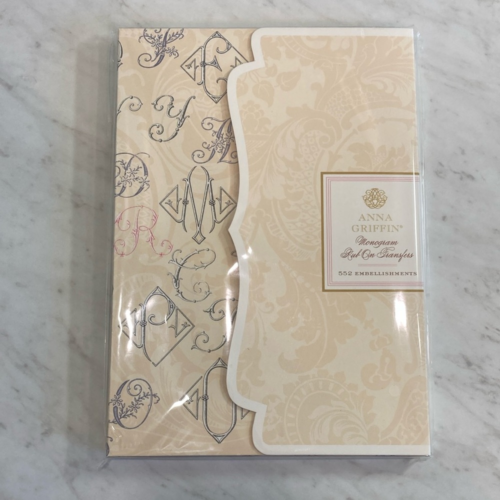 Anna Griffin Monogram Rub On Transfers NEW